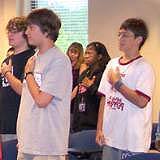 'I pledge allegiance, to the flag...' 'I pledge allegiance, to the flag...'